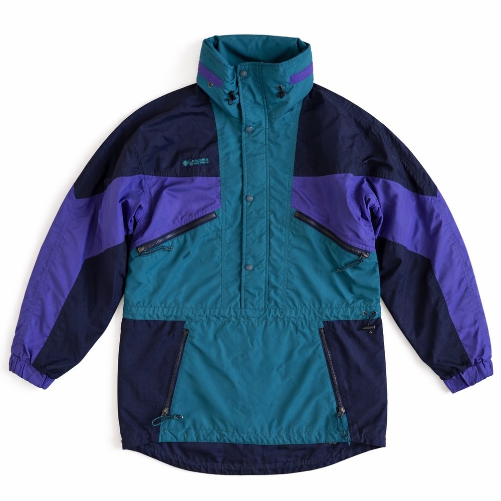 Columbia Vintage 90s Colorblock Ski Jacket Winter Outdoor Teal Purple Navy M